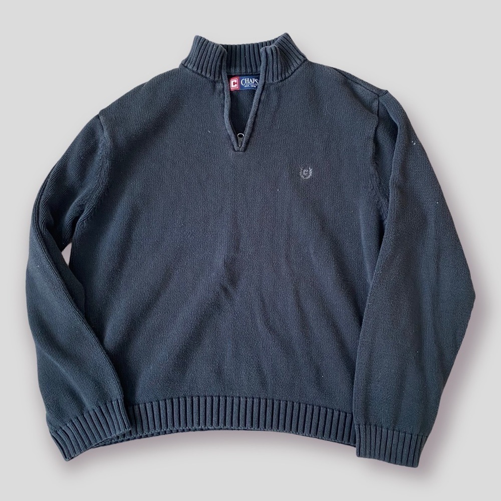 Chaps Black quarter zip sweater